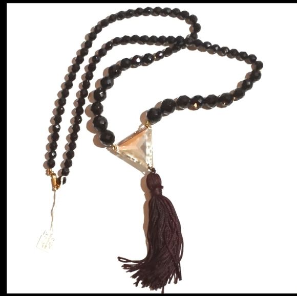 NWT c1960s RARE EARLY DAUPLAISE Vauxhall Glass Triangle Faceted Stone Tassel - Picture 16 of 16